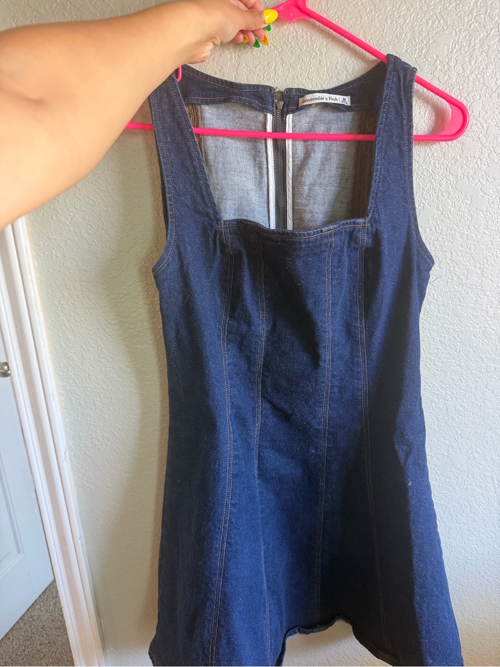 Abercrombie & Fitch Dark Blue Denim Scoop Mini Dress